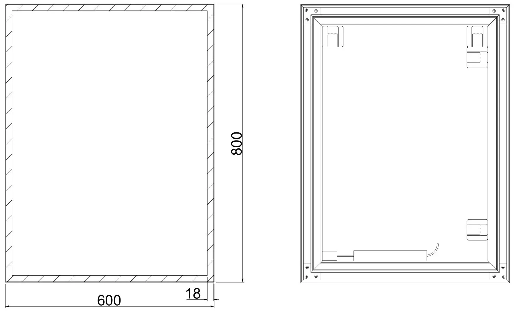 Зеркало Dubiel Vitrum Solid 60x80 (Black)