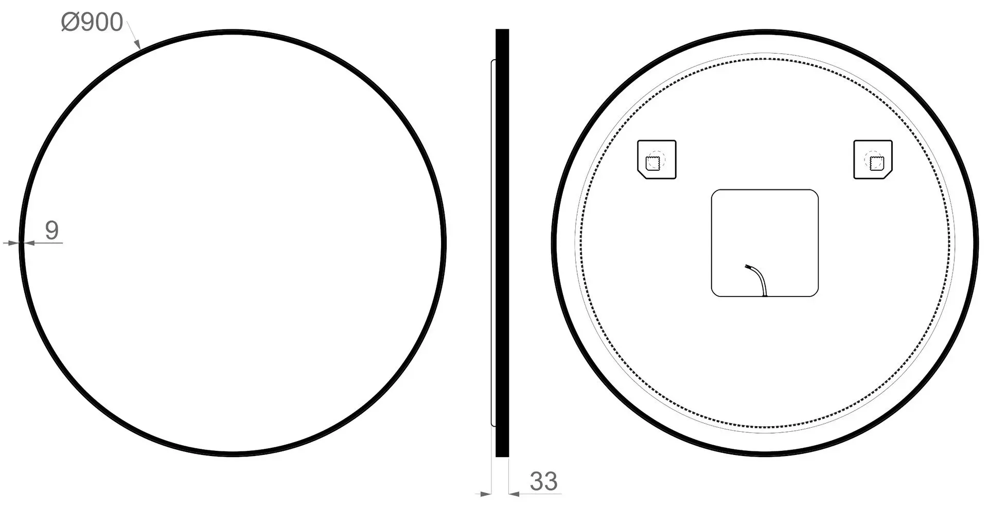 Зеркало Dubiel Vitrum Zoe 90 (Black)