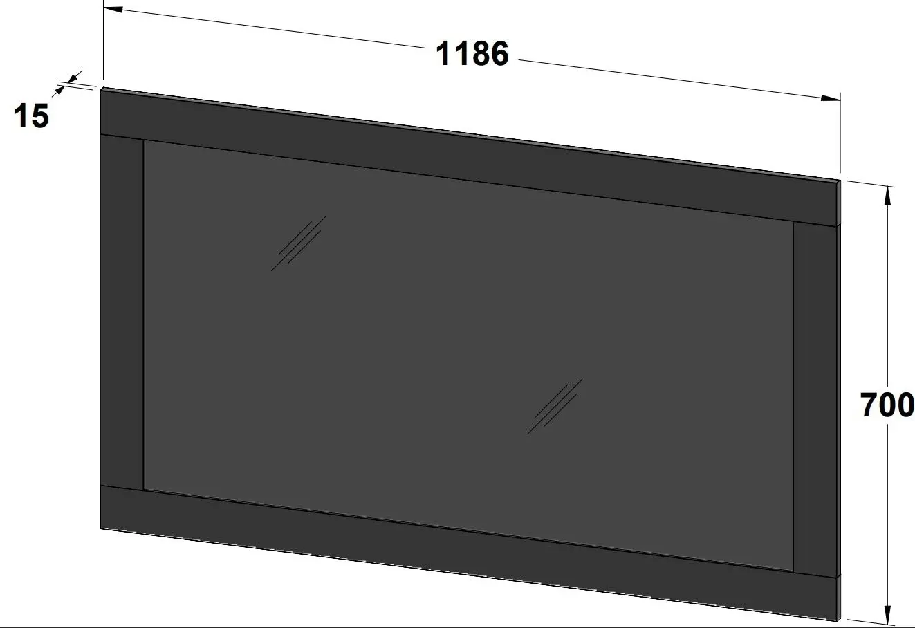 Зеркало Fortuna Arthur 118.6x70x1.5 (Sand Oak) - 2