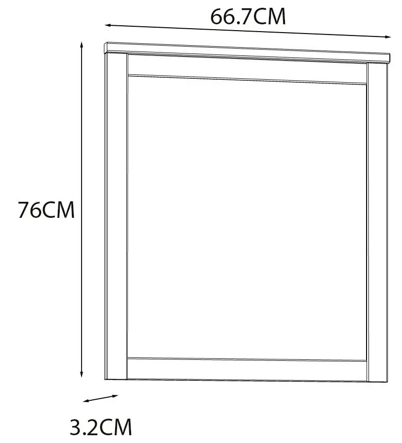 Oglinda Fortuna Brigitta 66.7x76x3.2 (White/Riviera Oak) - 2