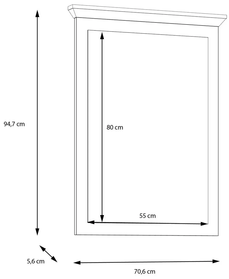 Oglinda Fortuna Tanya 70.6x94.7x5.6 (White Oak/Nelson Oak) - 2