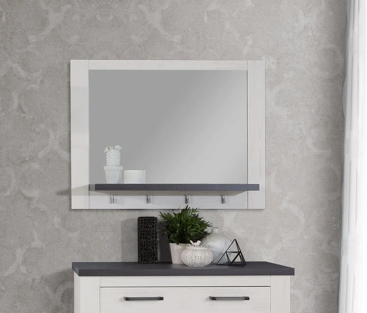 Oglinda Fortuna Aladin 100.4x75x20.4 (White Pine/Touchwood)