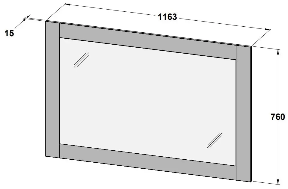 Зеркало Fortuna Portland 116.3x76x1.5 (Sand Oak) - 2