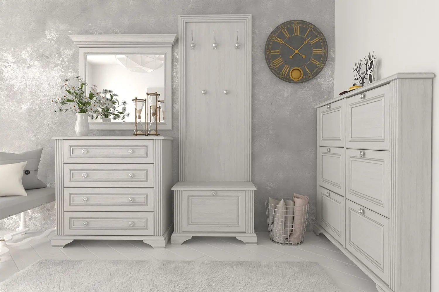 Oglinda Gerbor White 90 (Snow Ash/Silver Pine)