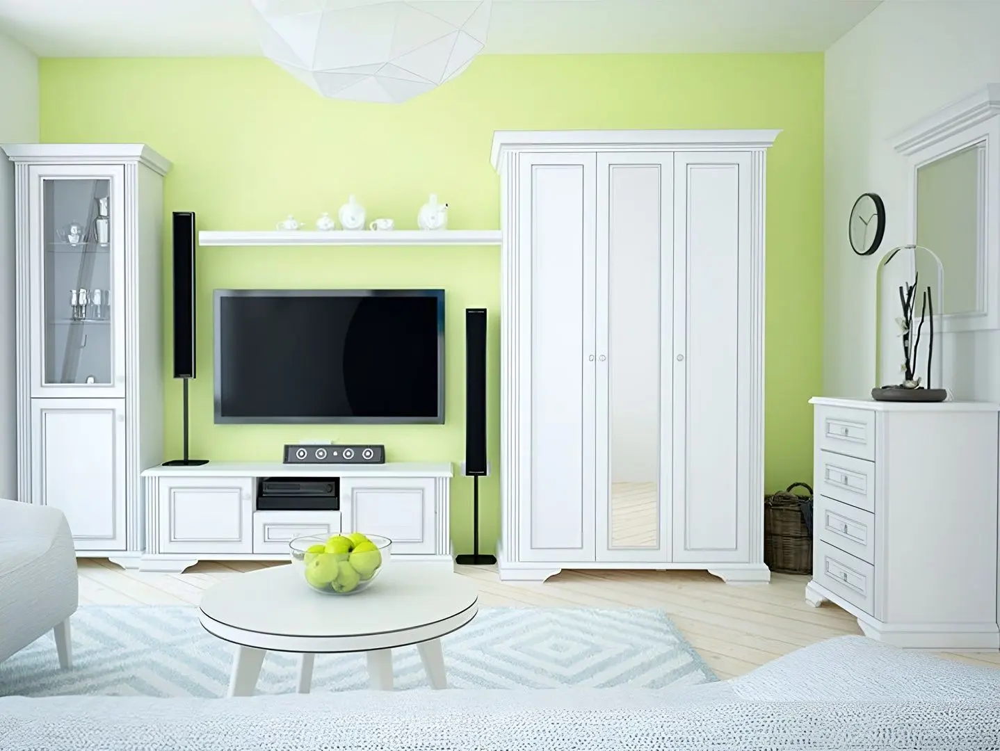 Oglinda Gerbor White 90 (Snow Ash/Silver Pine)