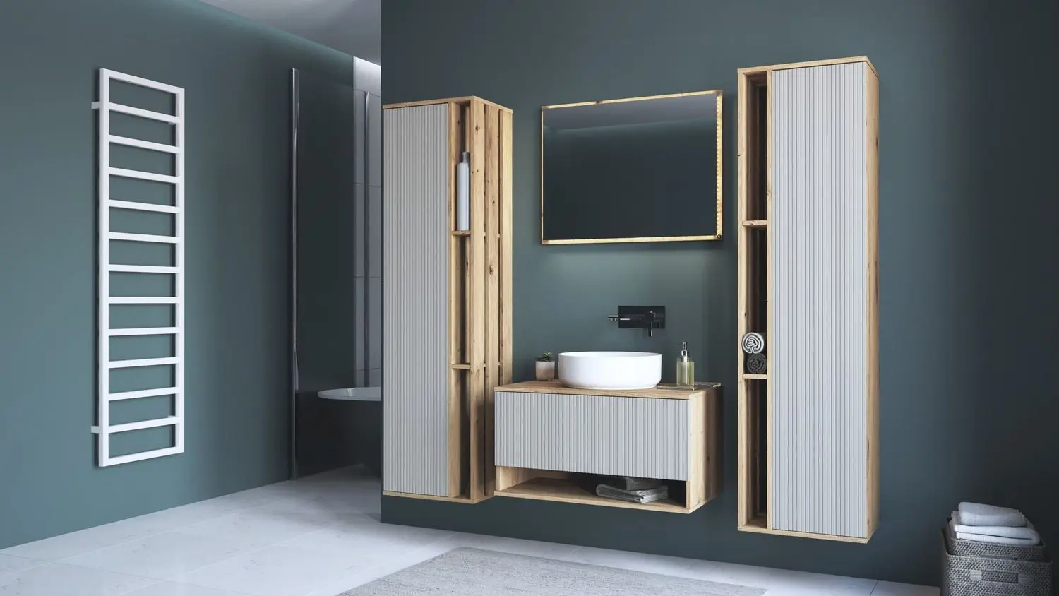 Зеркало с подсветкой Halmar Aviola L-80 (Artisan Oak)