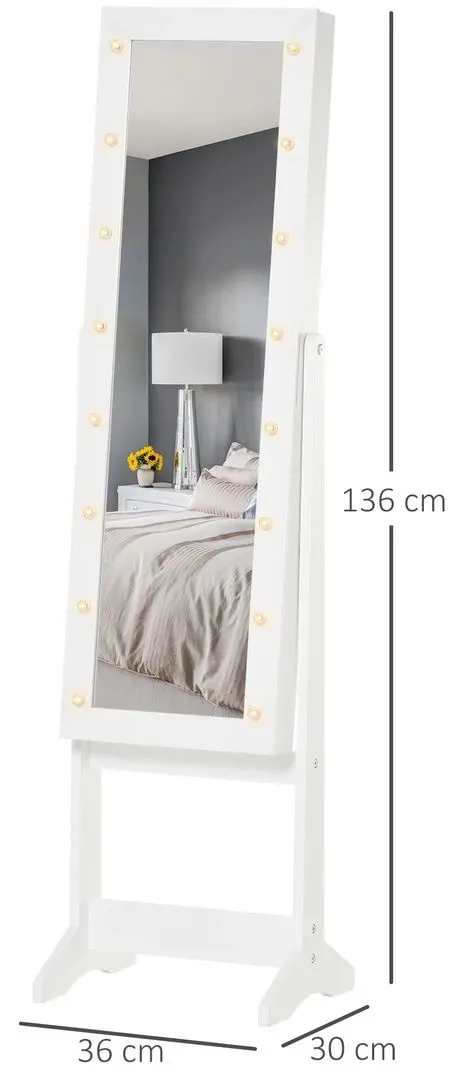 Шкаф-зеркало для украшений Homcom 831-220 (White)