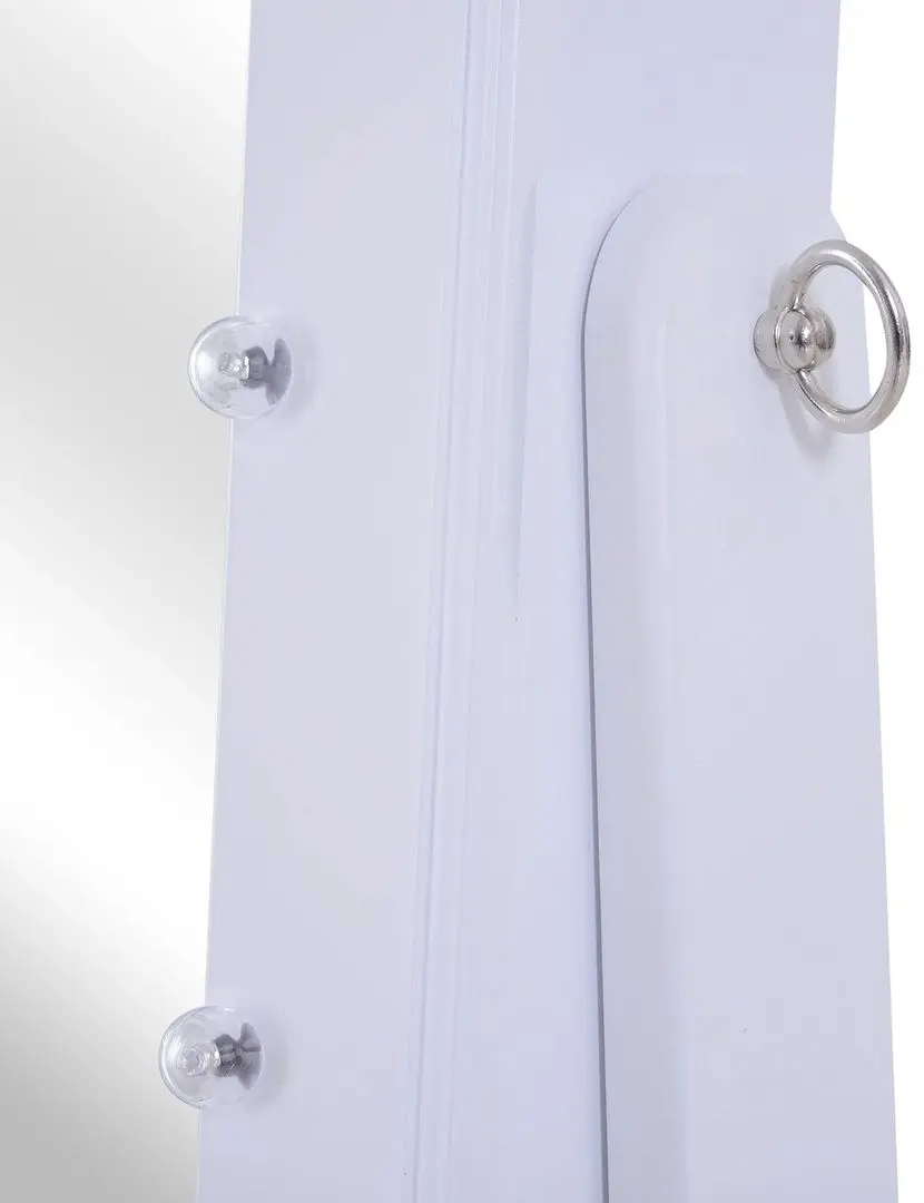 Dulap-oglinda pentru bijuterii Homcom 831-221 40x37x146 cm (White)