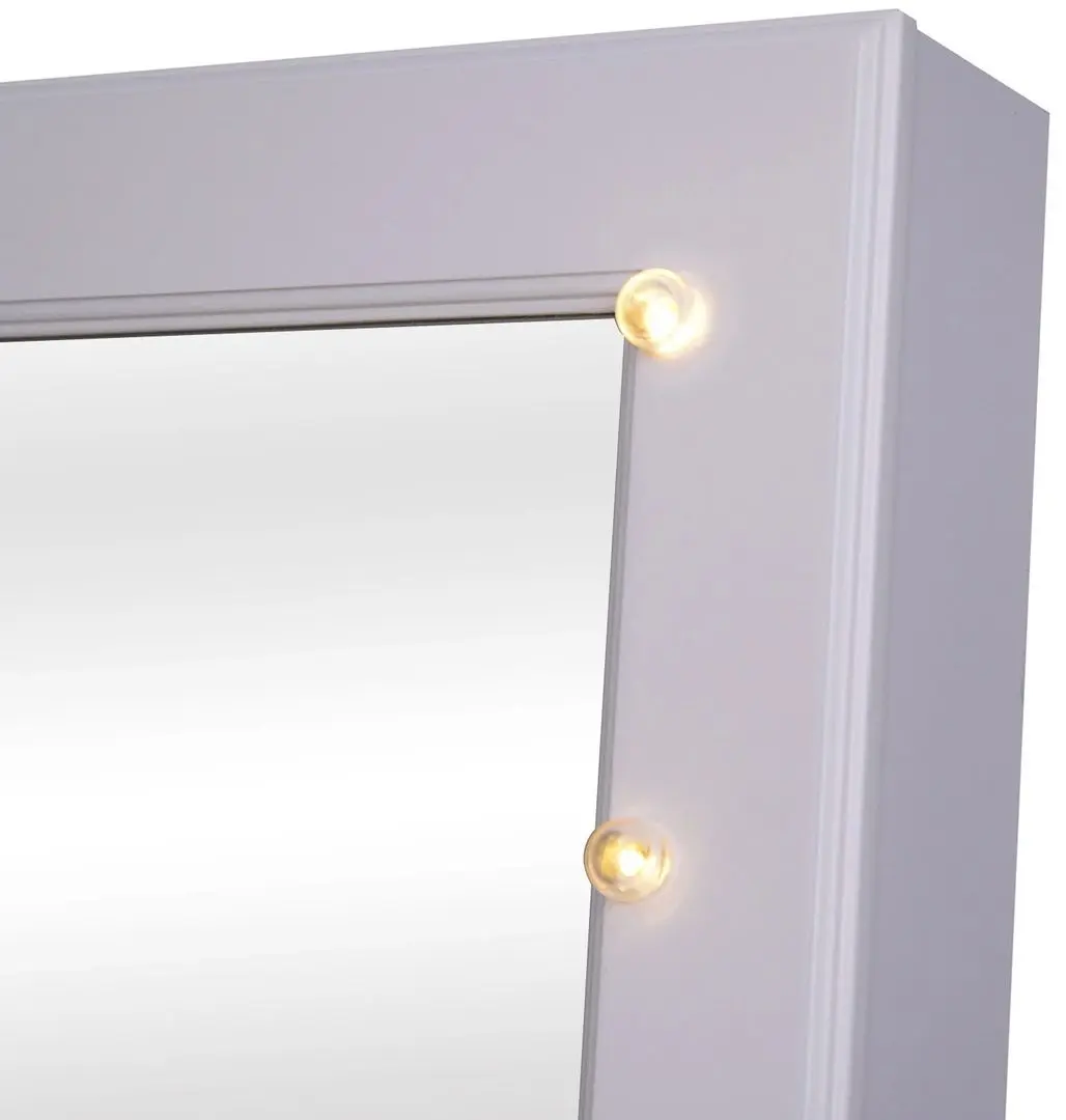 Dulap-oglinda pentru bijuterii Homcom 831-221 40x37x146 cm (White)