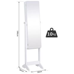 Шкаф-зеркало для украшений Homcom 831-222WT 30x36x146 cm (White) Thumb