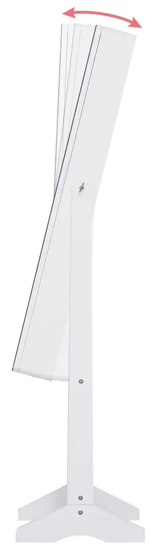 Шкаф-зеркало для украшений Homcom 831-222WT 30x36x146 cm (White)