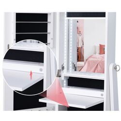 Шкаф-зеркало для украшений Homcom 831-222WT 30x36x146 cm (White) Thumb