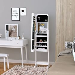 Шкаф-зеркало для украшений Homcom 831-222WT 30x36x146 cm (White) Thumb