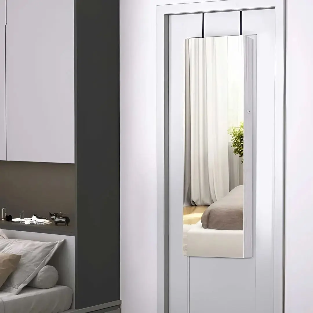 Dulap-oglinda pentru bijuterii Homcom 831-269WT 37x10x120 cm (White)