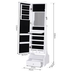 Dulap-oglinda pentru bijuterii Homcom 831-274WT 45x36x150 cm (White) Thumb