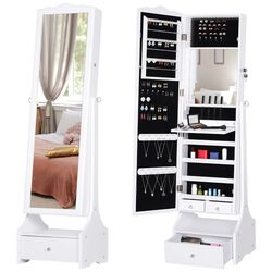 Dulap-oglinda pentru bijuterii Homcom 831-274WT 45x36x150 cm (White) Thumb