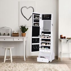 Dulap-oglinda pentru bijuterii Homcom 831-274WT 45x36x150 cm (White) Thumb