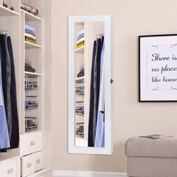 Шкаф-зеркало для украшений Homcom 833-102WT 37x9x112 cm (White) Thumb