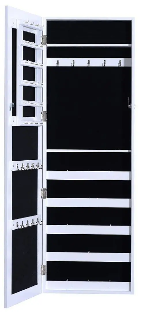 Шкаф-зеркало для украшений Homcom 833-102WT 37x9x112 cm (White)