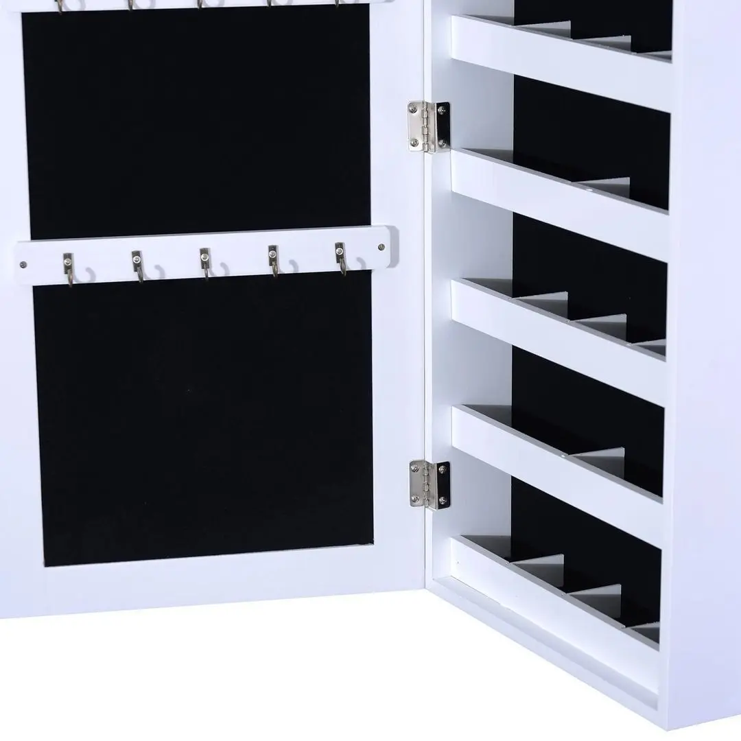 Шкаф-зеркало для украшений Homcom 833-102WT 37x9x112 cm (White)