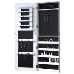 Шкаф-зеркало для украшений Homcom 833-102WT 37x9x112 cm (White) Thumb