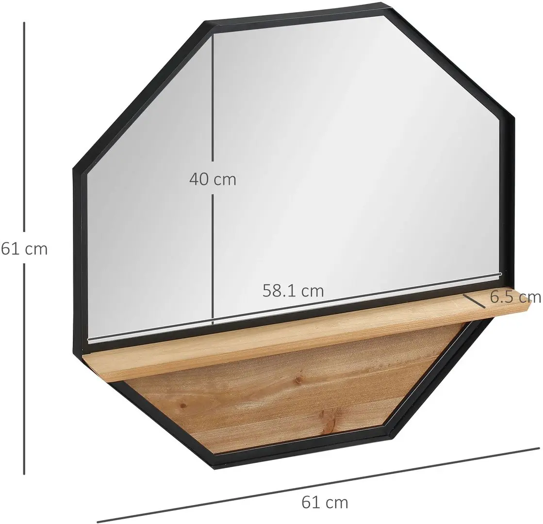 Зеркало Homcom 830-606V00BK 61x8x61 (Black/Wood)
