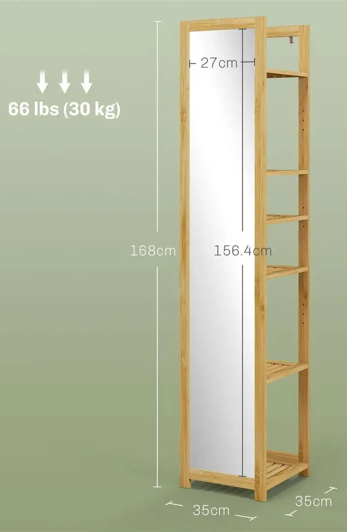 Oglinda Homcom 834-690V80ND 35x168 cm (Natural Oak)