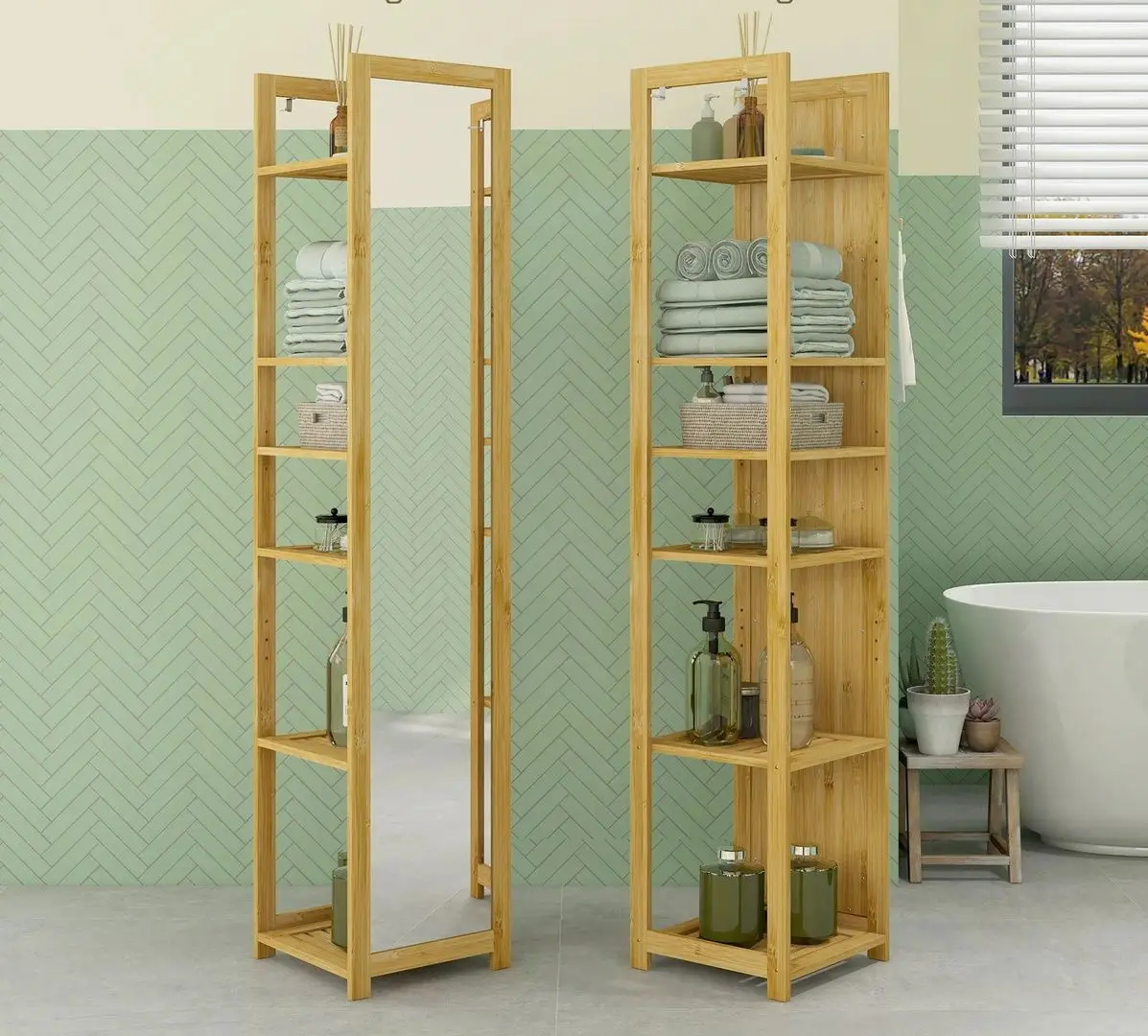 Oglinda Homcom 834-690V80ND 35x168 cm (Natural Oak)