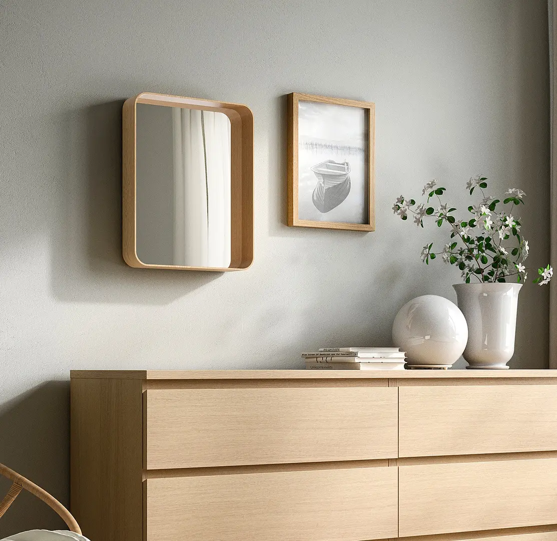 Зеркало Ikea Dvargsyren 40x50cm (Дубовый шпон)