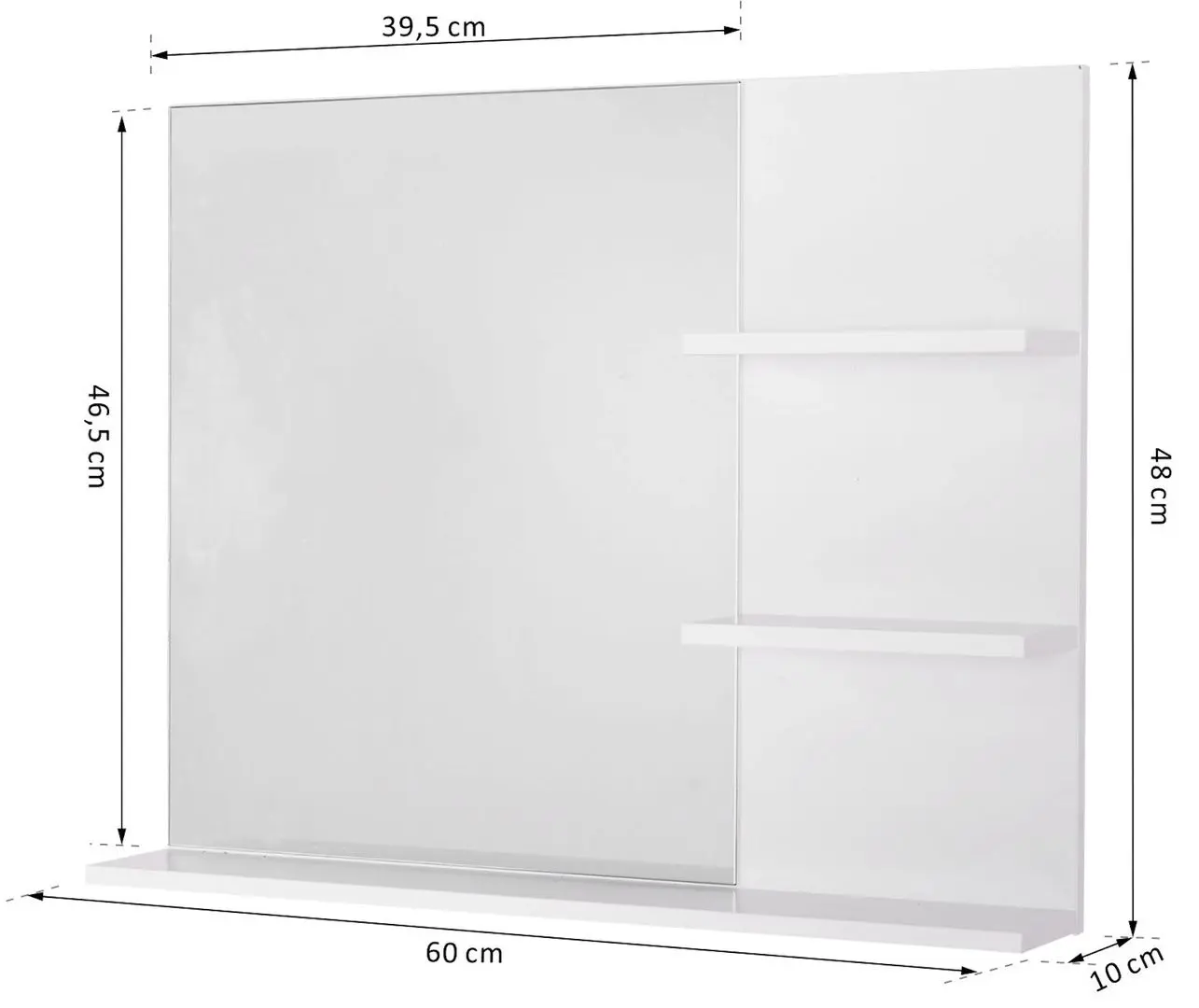Зеркало с полкой Kleankin 834-207 (White)