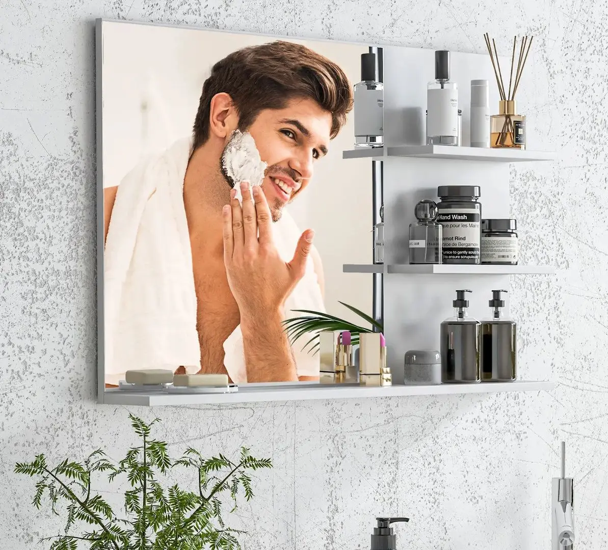 Зеркало с полкой Kleankin 834-652V00WT (White) - 3