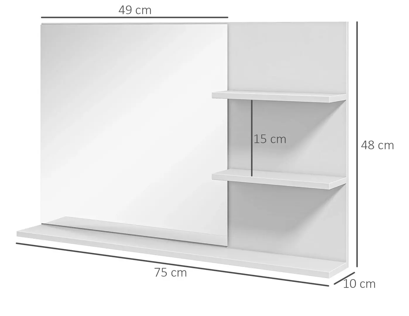 Зеркало с полкой Kleankin 834-652V00WT (White) - 9