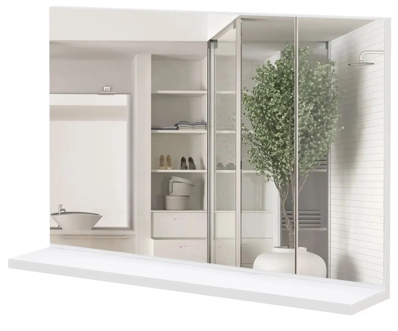 Oglinda cu raft Kleankin 834-723V00WT 60x12x40 (White)