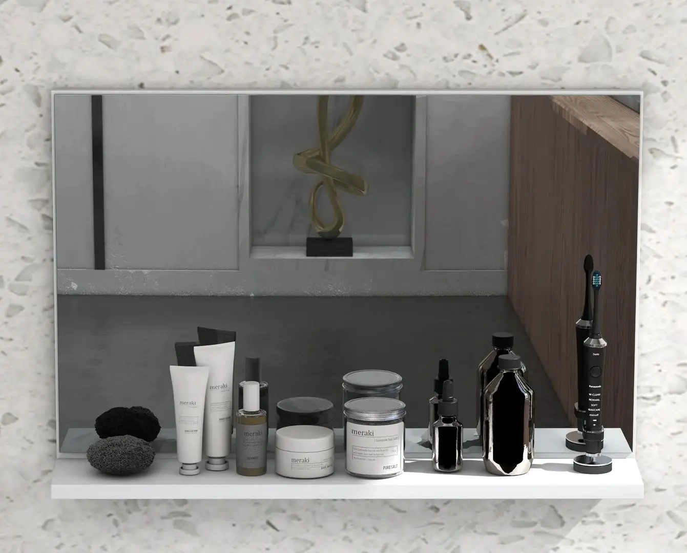 Oglinda cu raft Kleankin 834-723V00WT 60x12x40 (White)