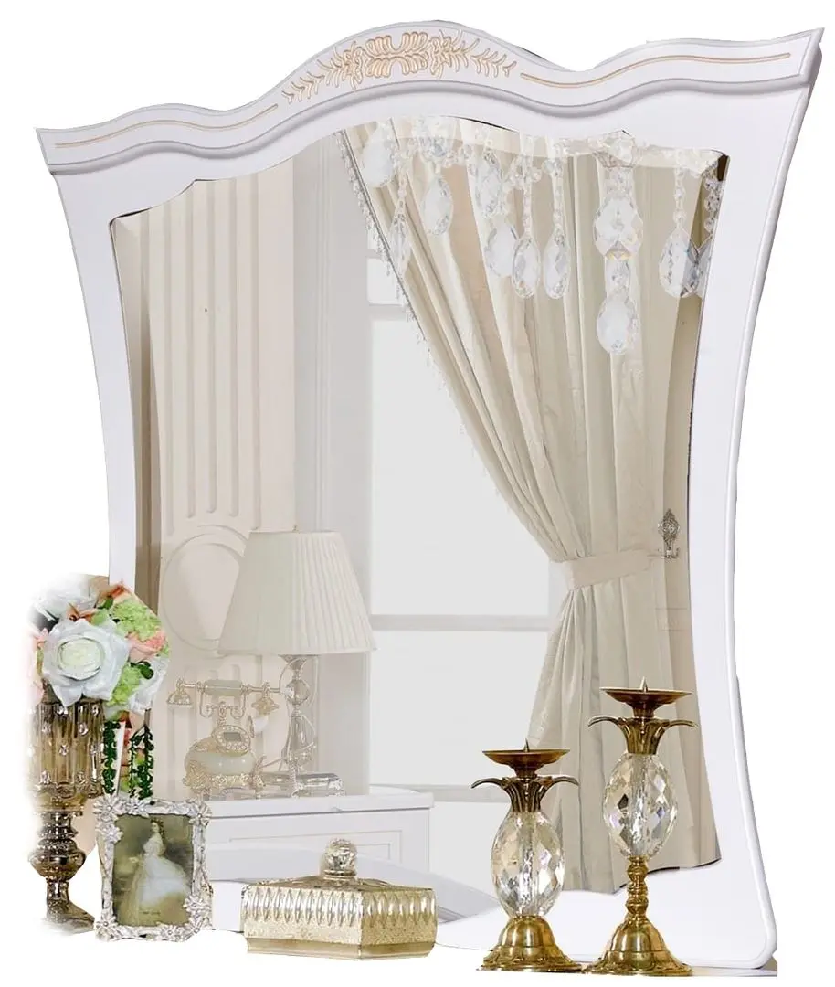 Oglinda КМК 0379.8 Panno Grafinya (White Metallic/Gold)