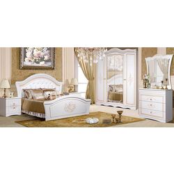 Oglinda КМК 0379.8 Panno Grafinya (White Metallic/Gold) Thumb