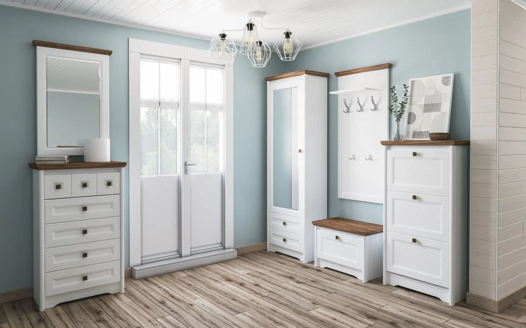 Oglinda Неман Tivoli МН-035-19 (White Structural/Stirling Oak)