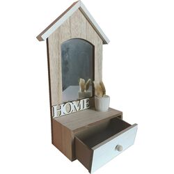 Oglinda de masa Excellent Houseware Home 50596 (Wood/White) Thumb