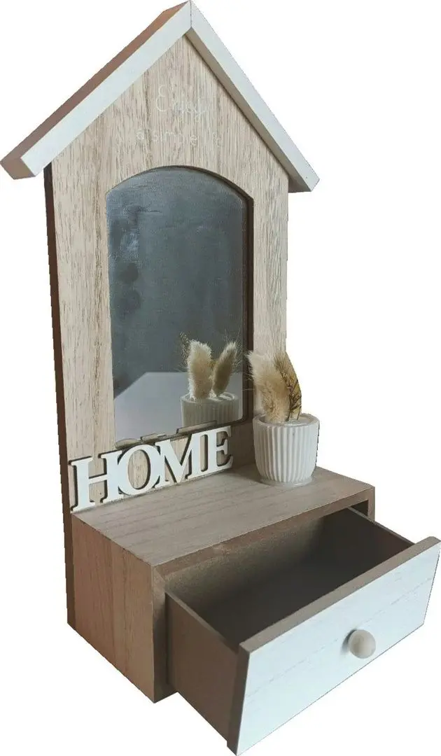 Oglinda de masa Excellent Houseware Home 50596 (Wood/White)