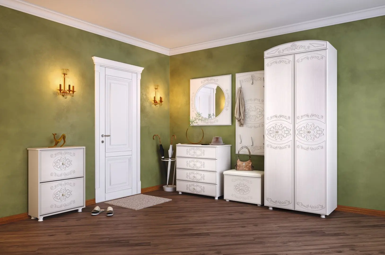 Oglinda Олмеко Karolina (Woodline Cream/Sandal Light)