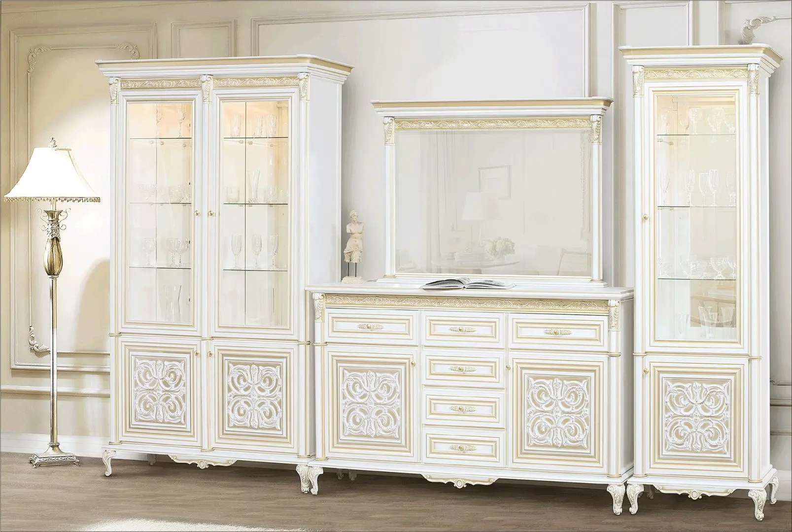 Oglinda Skay Toskana Lukka 1.54 (White/Gold)