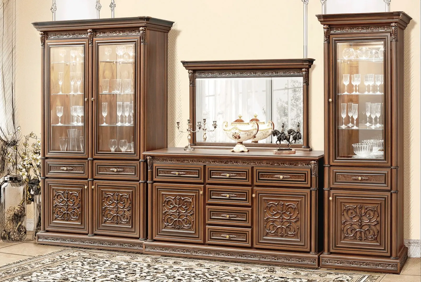 Oglinda Skay Toskana Nova 1.18 (Caravaggio Nut/Italian Nut) - 2