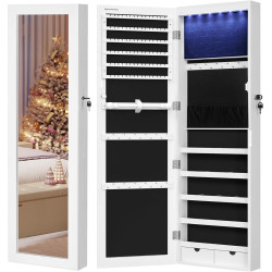 Шкаф-зеркало для украшений Songmics JBC93W (White/Black) Thumb