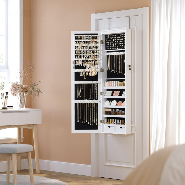 Шкаф-зеркало для украшений Songmics JBC93W (White/Black)
