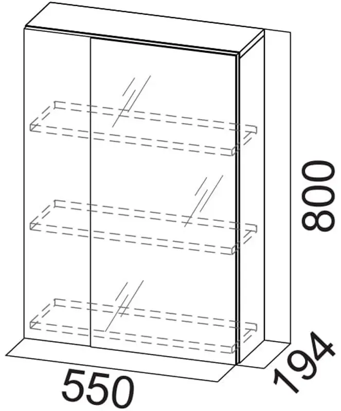 Oglinda cu dulap SV-Mebel Vizit 1 (Canyon Light/Hickory Light)
