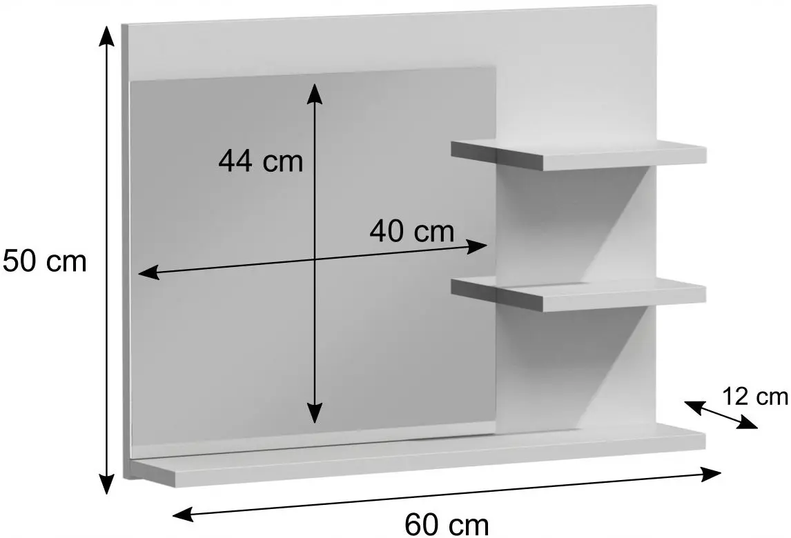 Oglinda cu raft TopEshop Lumo L3 (White)