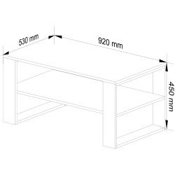 Журнальный столик  Akord Alex 92см (Craft Oak/Black) Thumb