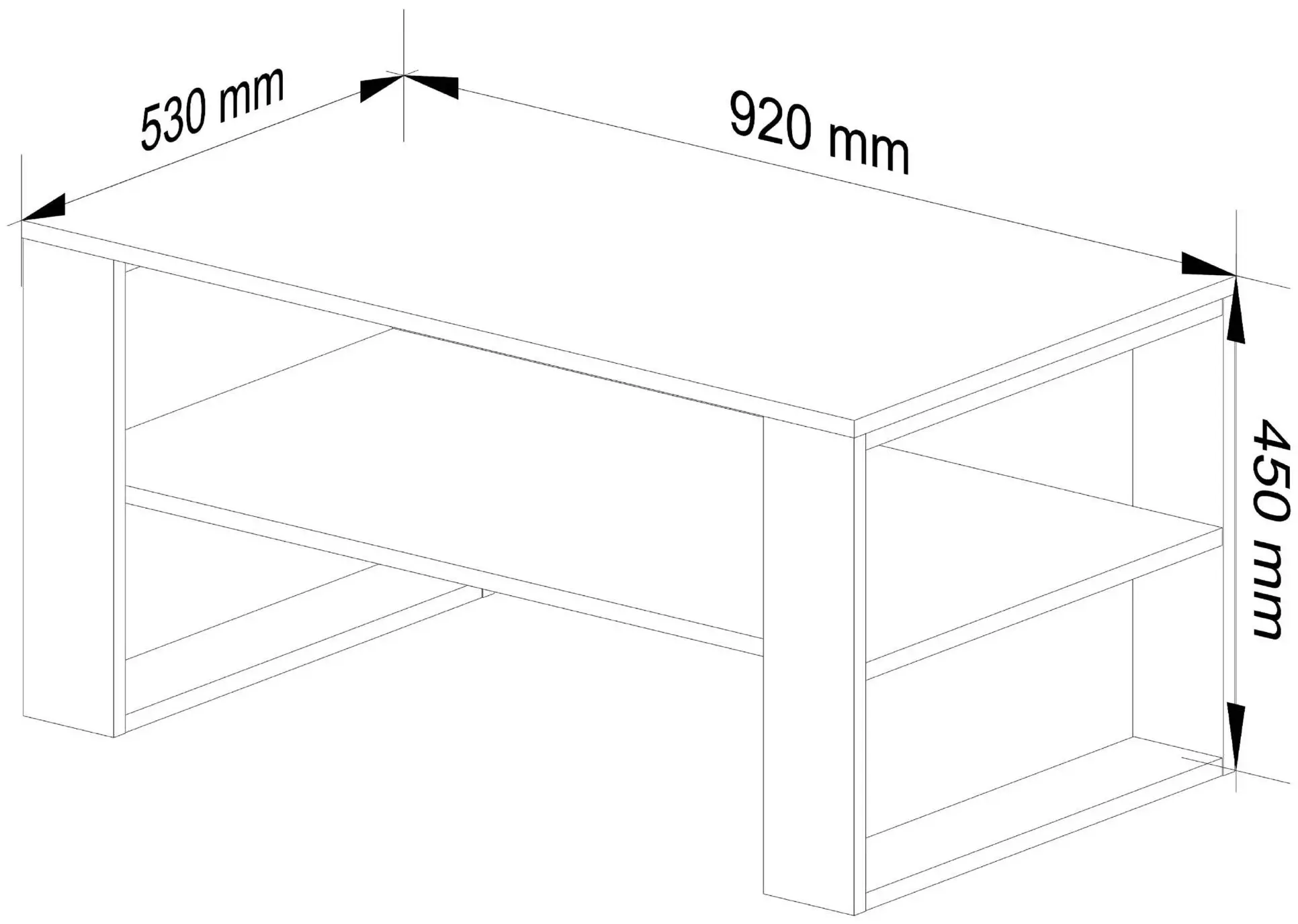 Журнальный столик  Akord Alex 92см (Craft Oak/Black) - 5