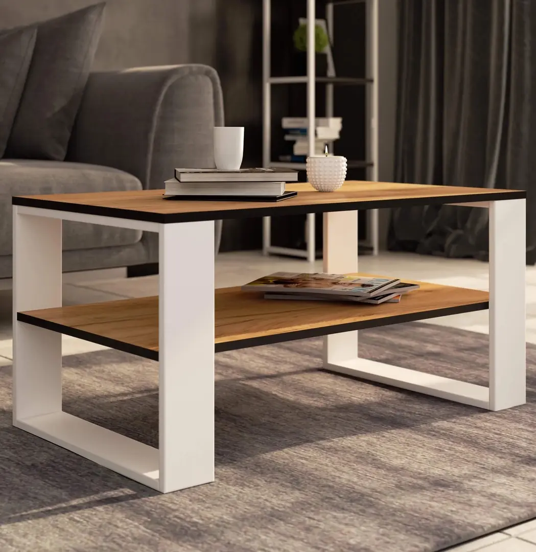 Журнальный столик Akord Alex 92см (Craft Oak/White)