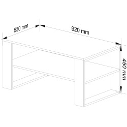 Masa pentru reviste Akord Alex 92cm (Sonoma Oak/White) Thumb